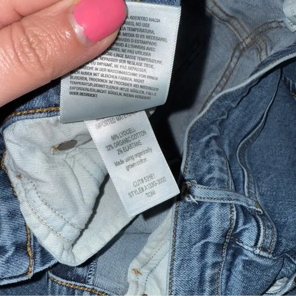 AGOLDE Toni Straight Slim Leg Jeans Distressed Mid Rise Denim Womens Size 28 - Picture 5 of 6